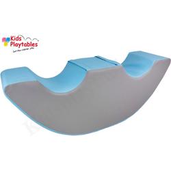 Soft Play Foam Schommelwip grijs-blauw | rocker | wipwap | foamblokken | bouwblokken | Soft play speelgoed | schuimblokken